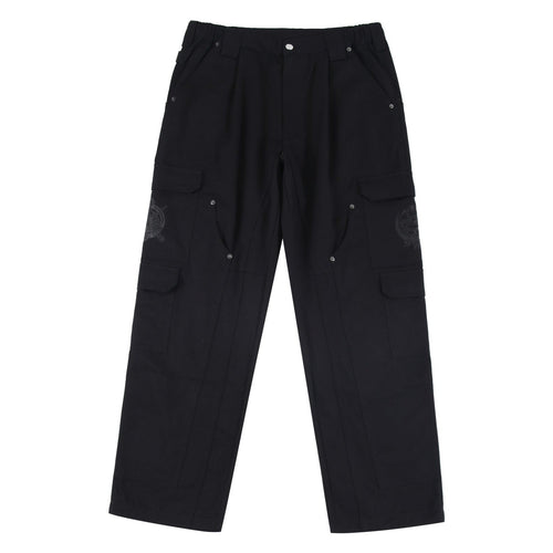 BLACK EMBROIDERED CARGOS